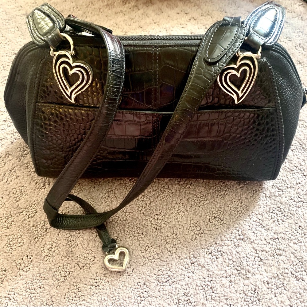 EUC- Brighton Crock Embossed Heart Satchel